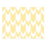 Pastel Yellow and White Chevron Pattern. postcards