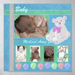 Pastels Teddy Bear Scrap Book Page posters
