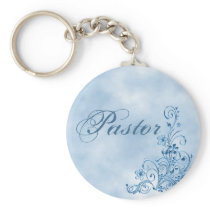 Pastor Keychain: Sky Blue Elegance
