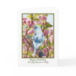 Pastor's Wife's Birthday Card with Blue Parrot