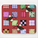 Patchwork and Bumble Bees Mousemat
