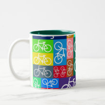 Patchwork Bicycles Art Coffee Mug