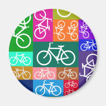 Patchwork Bicycles Art Magnet