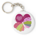 Patchwork Butterfly Heart keychains