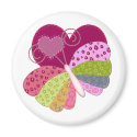 Patchwork Butterfly Heart magnets