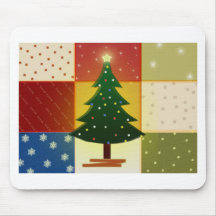 Patchwork Christmas tree Mousepad