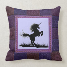Patchwork Frame Unicorn Pillow