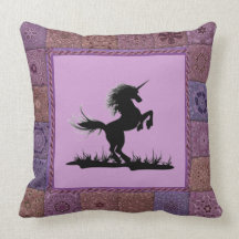 Patchwork Frame Unicorn Pillow