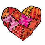 patchwork heart photo sculptures