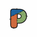 Patchwork Letter P Embroidered Shirt