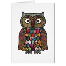 Patchwork Owl Card