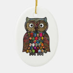 Patchwork Owl Christmas Tree Ornaments