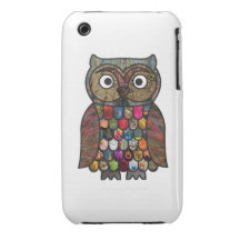Patchwork Owl iPhone 3 Case-Mate Cases