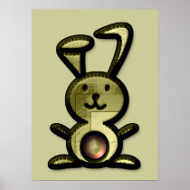 Patchwork Yellow Bunny Poster