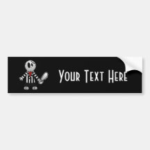 PATCHY CHAINSAW HALLOWEEN SKELETON BUMPER STICKER