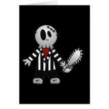 PATCHY CHAINSAW HALLOWEEN SKELETON CARD
