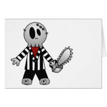 PATCHY CHAINSAW HALLOWEEN SKELETON CARDS