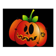 PATCHY PUMPKIN JACK O LANTERN 3 POST CARD