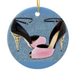Patent Leather with Sculpted Metal Heel Christmas Tree Ornament