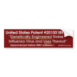 Patented H1N1 Virus bumper stickers