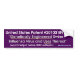 Patented H1N1 Virus bumper stickers