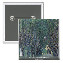 Path In The Park Of Schloß Kammer By Klimt Gustav Button