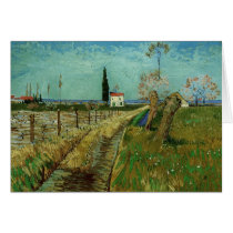 Path Through Field with Willows, Vincent van Gogh Greeting Card