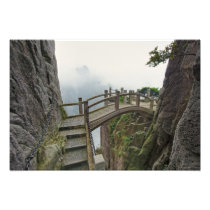 Pathway and small bridge, Yellow Mountain,
