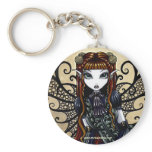 "Patience" Auburn Haired Goth Faery keychains