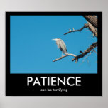 PATIENCE, can be terrifying Demotivational Poster posters