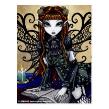 Patience Reading Fairy Tale Gothic Fairy Postcard