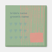 Patina, Sea & Coral Wedding Magnet