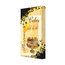 Patisserie french bakery coffee cake gallery wrapped canvas