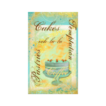 Patisserie french bakery coffee cake gallery wrapped canvas