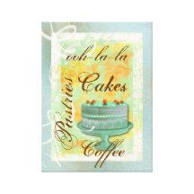 Patisserie french bakery coffee cake gallery wrap canvas
