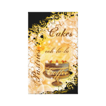Patisserie french bakery coffee cake canvas print