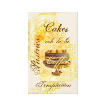 Patisserie french bakery coffee cake canvas prints