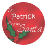 Patrick Personalized Holly Label102 Round Sticker