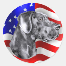 Patriot Dane Blue UC Round Stickers
