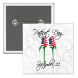 Patriot Day, Two American Flag Roses Buttons