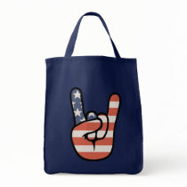 Patriot Rock Hand Tote Bags