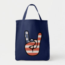 Patriot Rock Hand Tote Bags