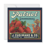 Patriot Strawberries Vintage Fruit Crate Label Art invitations