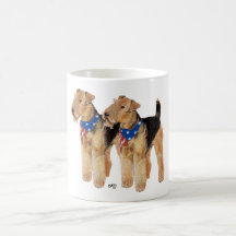 Patriotic Airedale, Lakeland, Welsh Terrier Mugs
