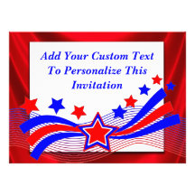 Patriotic All American Stars & Stripes Invitation