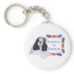 Patriotic American Cocker Spaniel Key Chain