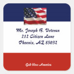 Patriotic American Flag address label Stickers
