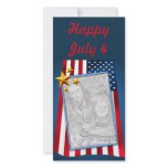 Patriotic American Flag Customisable Photo Card