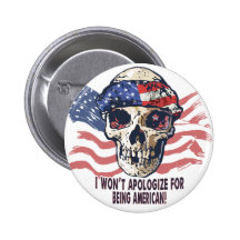 Patriotic American Skull Pins