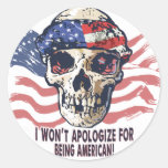 Patriotic American Skull Sticker